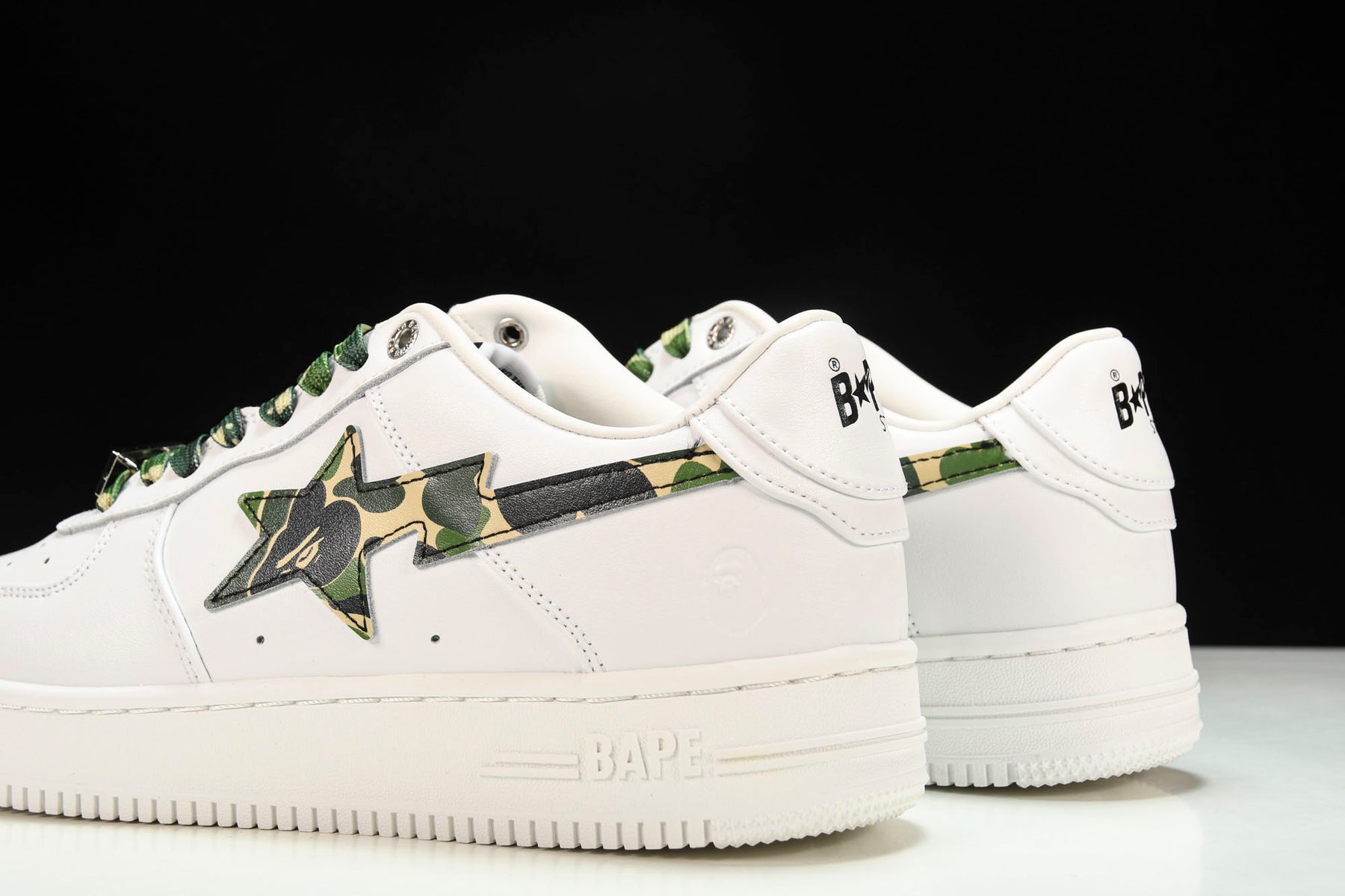 Bape Sta Low White ABC Camo Green