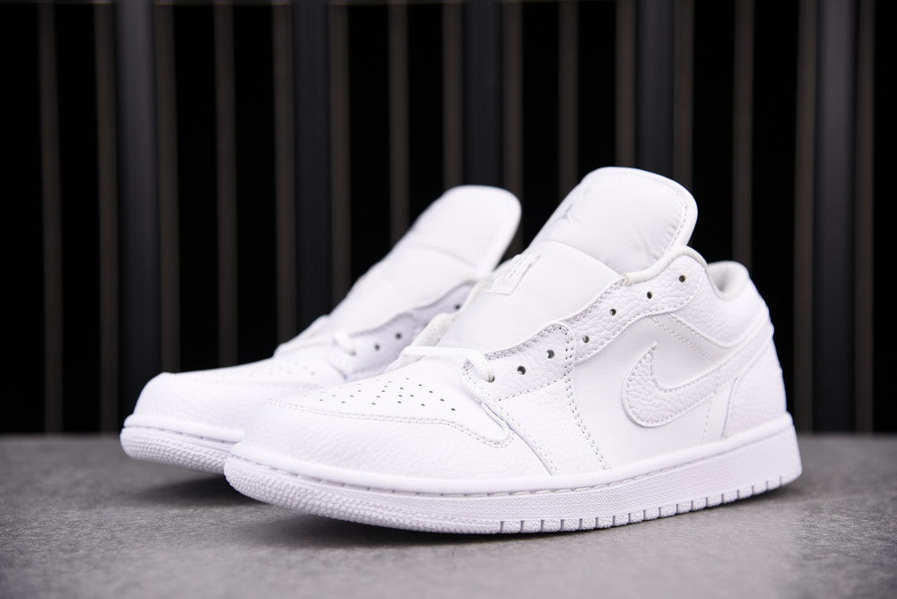 Air Jordan 1 Low Triple White Tumbled Leather