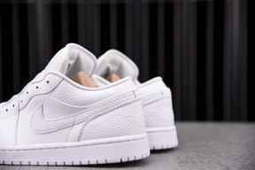 Air Jordan 1 Low Triple White Tumbled Leather