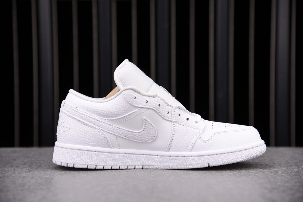 Air Jordan 1 Low Triple White Tumbled Leather