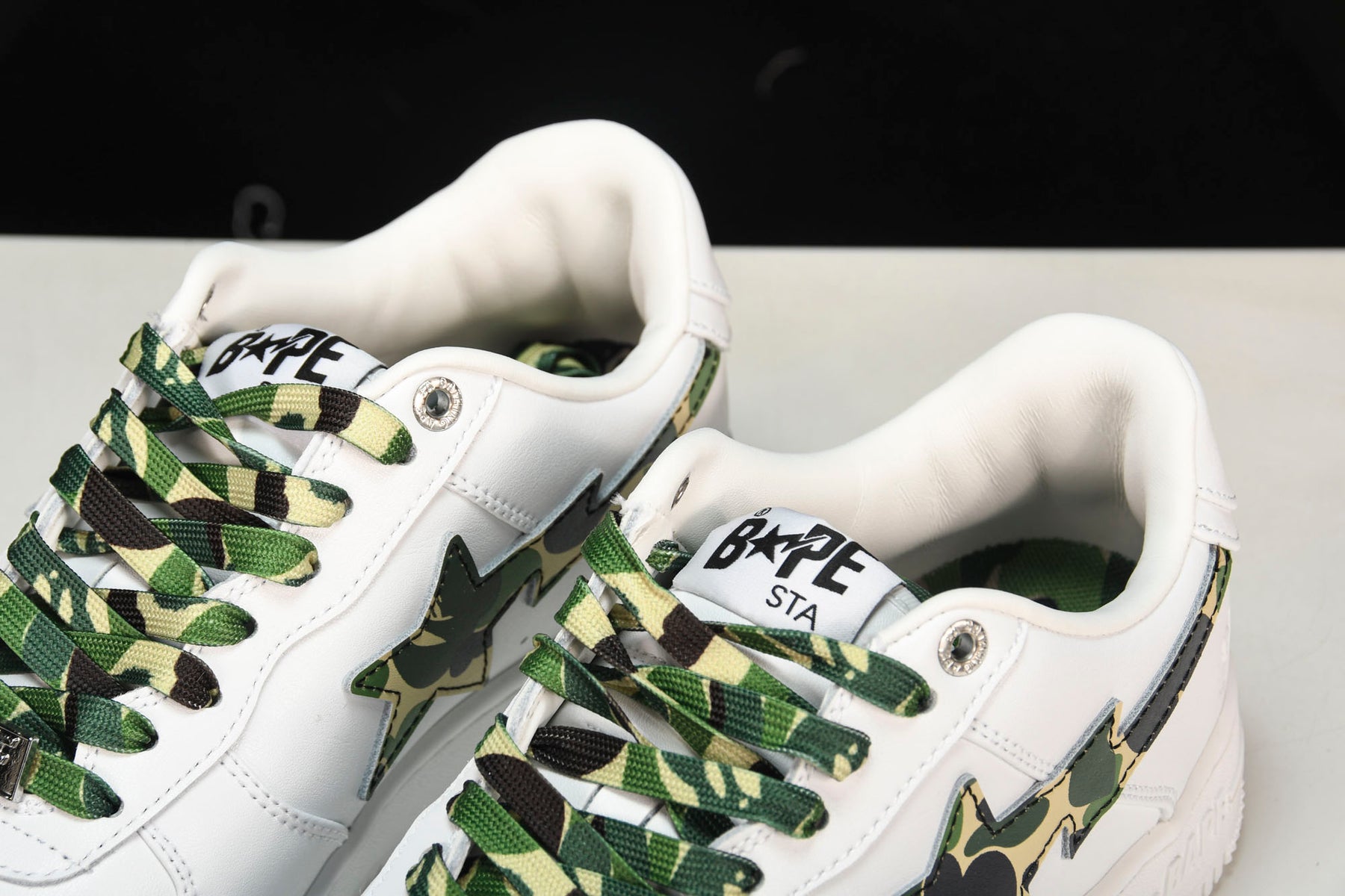 Bape Sta Low White ABC Camo Green