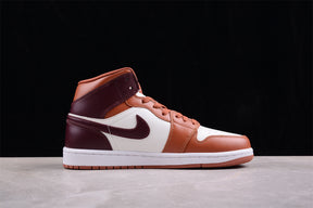 Air Jordan 1 Mid Dusty Peach Night Maroon