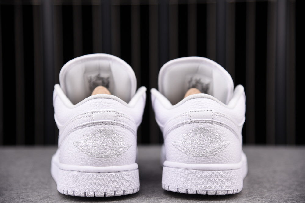 Air Jordan 1 Low Triple White Tumbled Leather