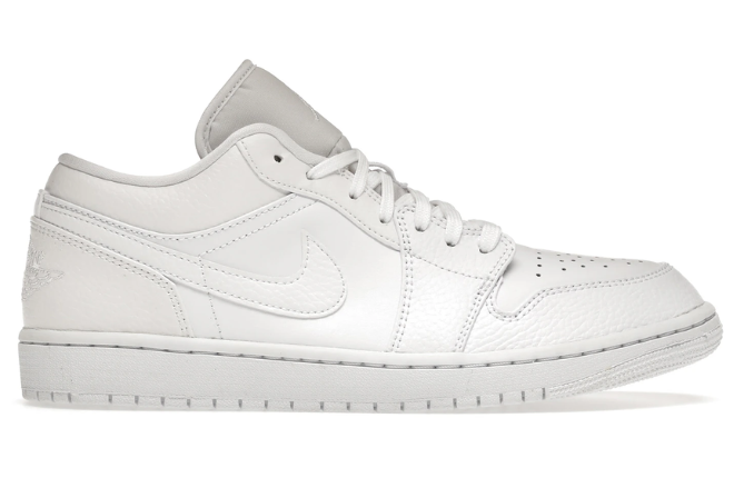 Air Jordan 1 Low Triple White Tumbled Leather