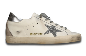 Golden Goose Super-Star White Silver Glitter